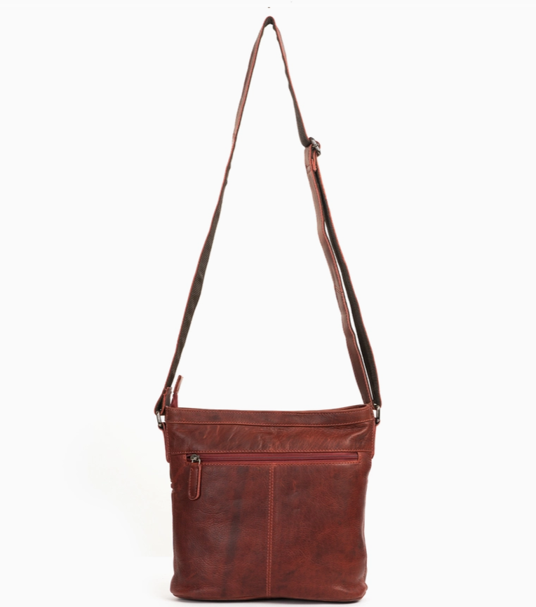 Women Shoulder Bag LD002 Red - Greenwood Leather