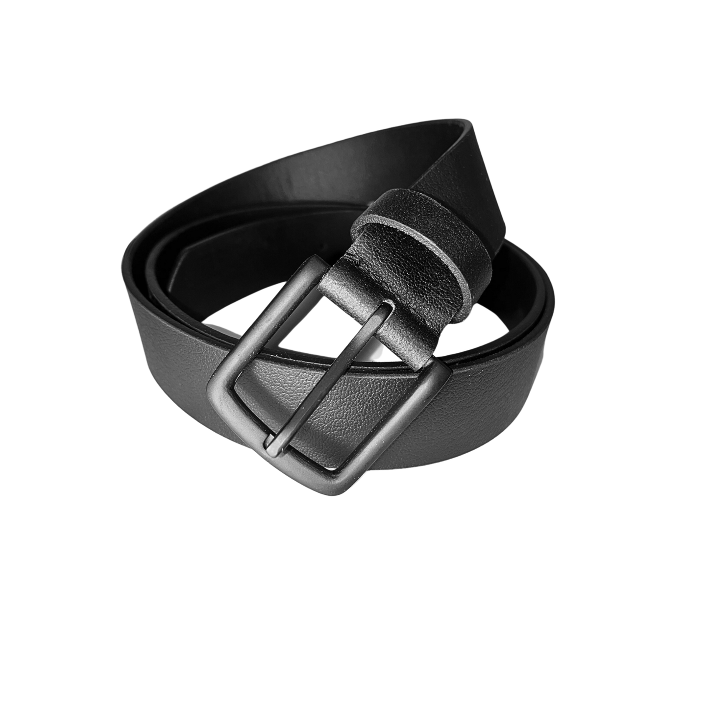 Leather Black Belt with Black Buckle Formal - S - Greenwood Leather