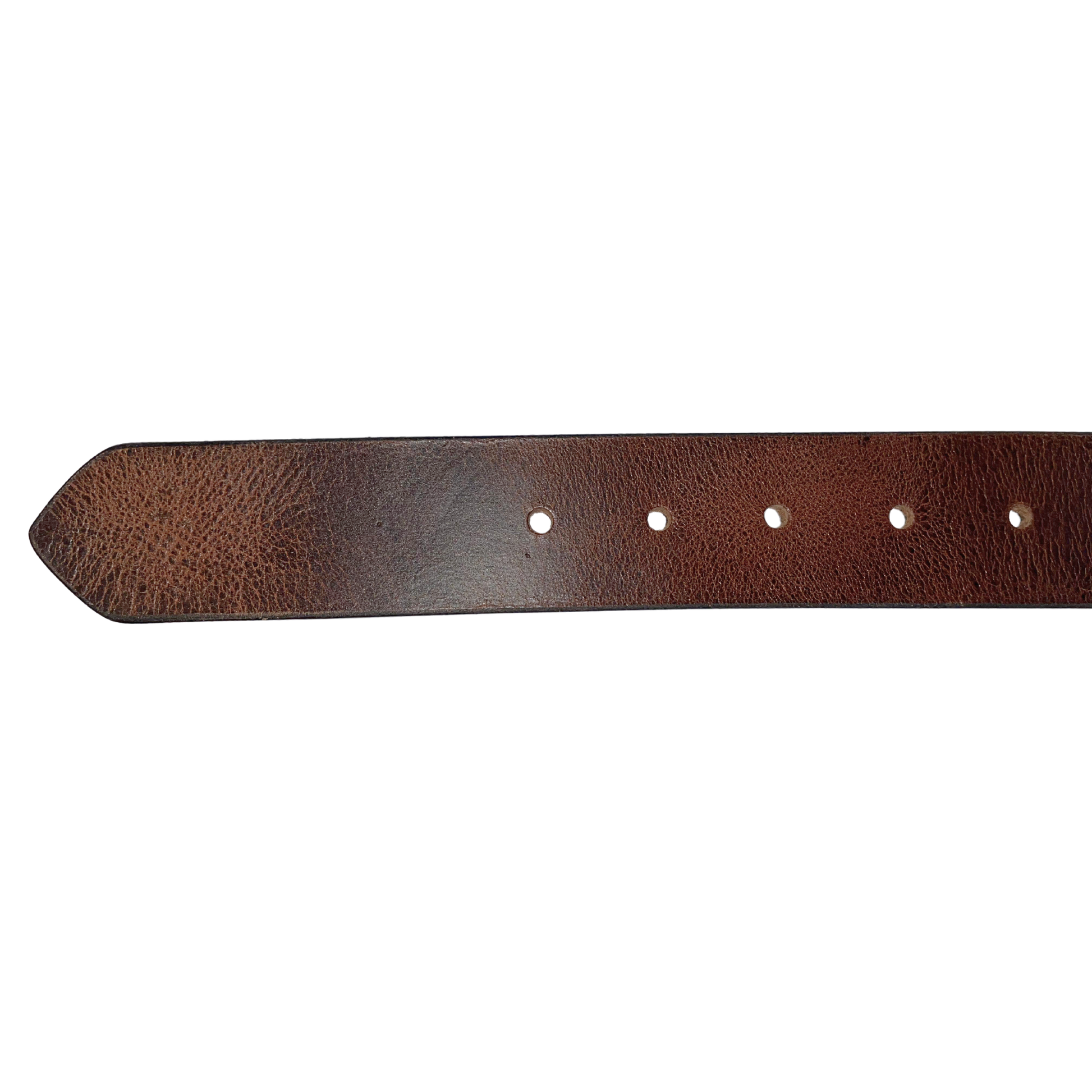 Leather Brown Belt with Vintage Silver Buckle - S - Greenwood Leather