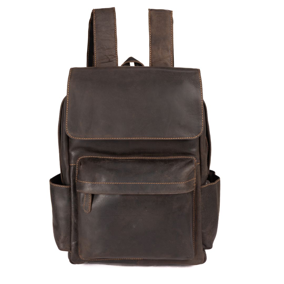 Leather Vintage Backpack Scott Brown - Unisex - Greenwood Leather