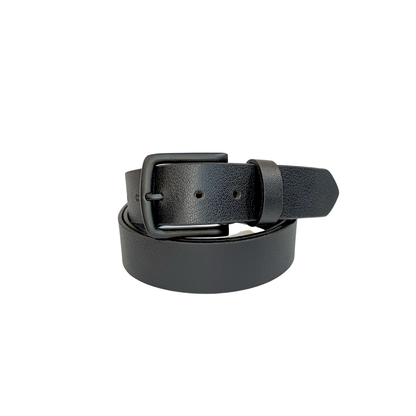 Leather Black Belt with Black Buckle Formal - S - Greenwood Leather