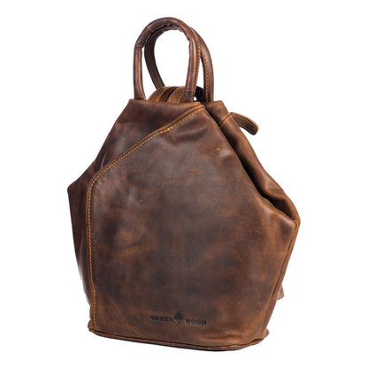 Leather Backpack, Leather Rucksack Bag Zoe - Sandal - Greenwood Leather