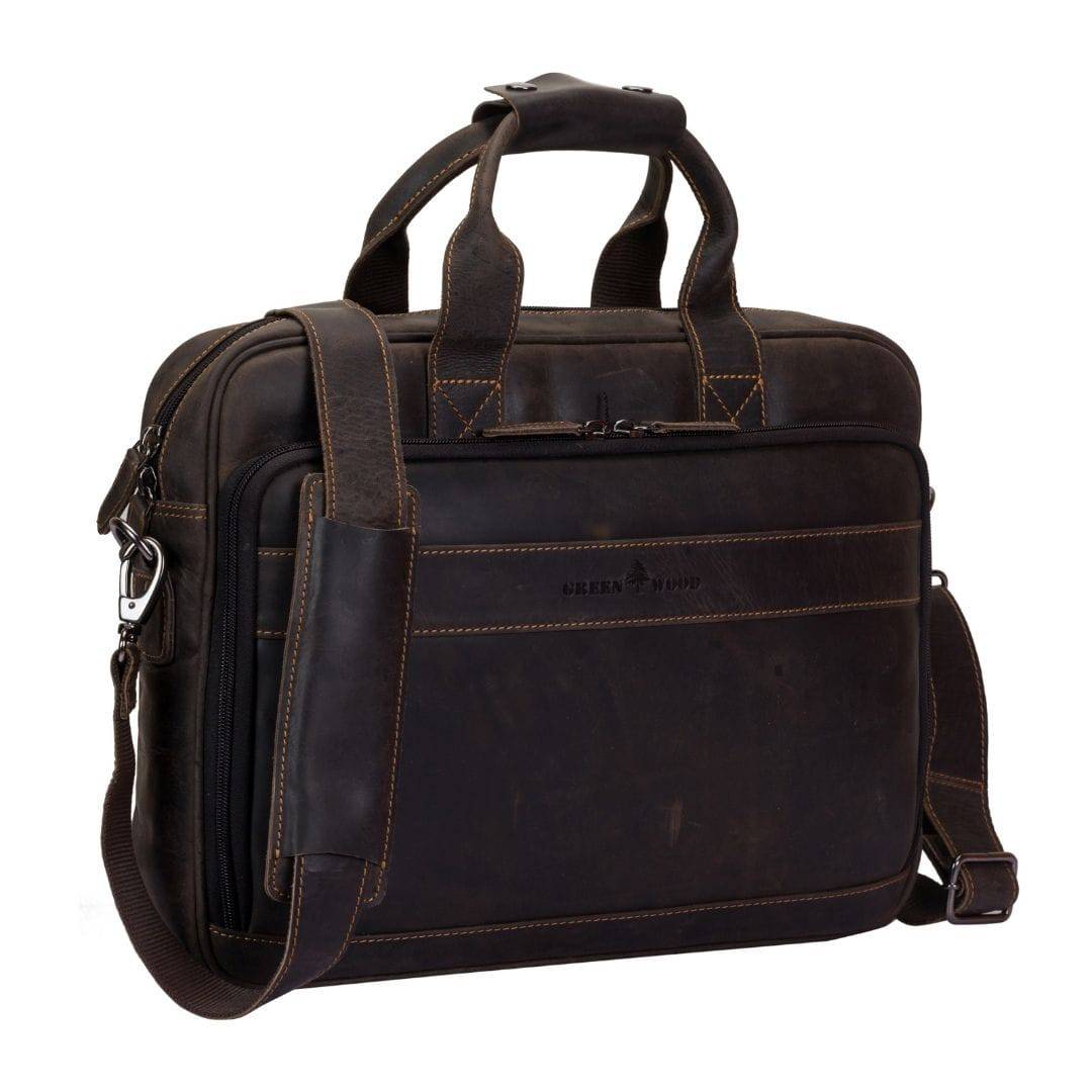 The Apollo Briefcase Brown - Greenwood Leather