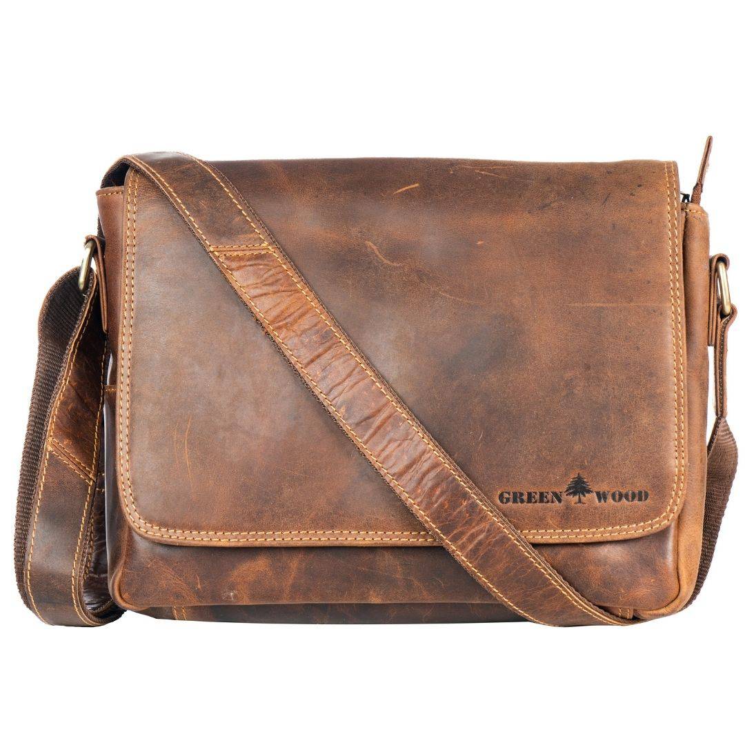 Smart Messenger Mini Steven 11" - Camel - Greenwood Leather