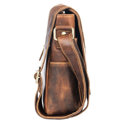 Smart Messenger Mini Steven 11" - Camel - Greenwood Leather