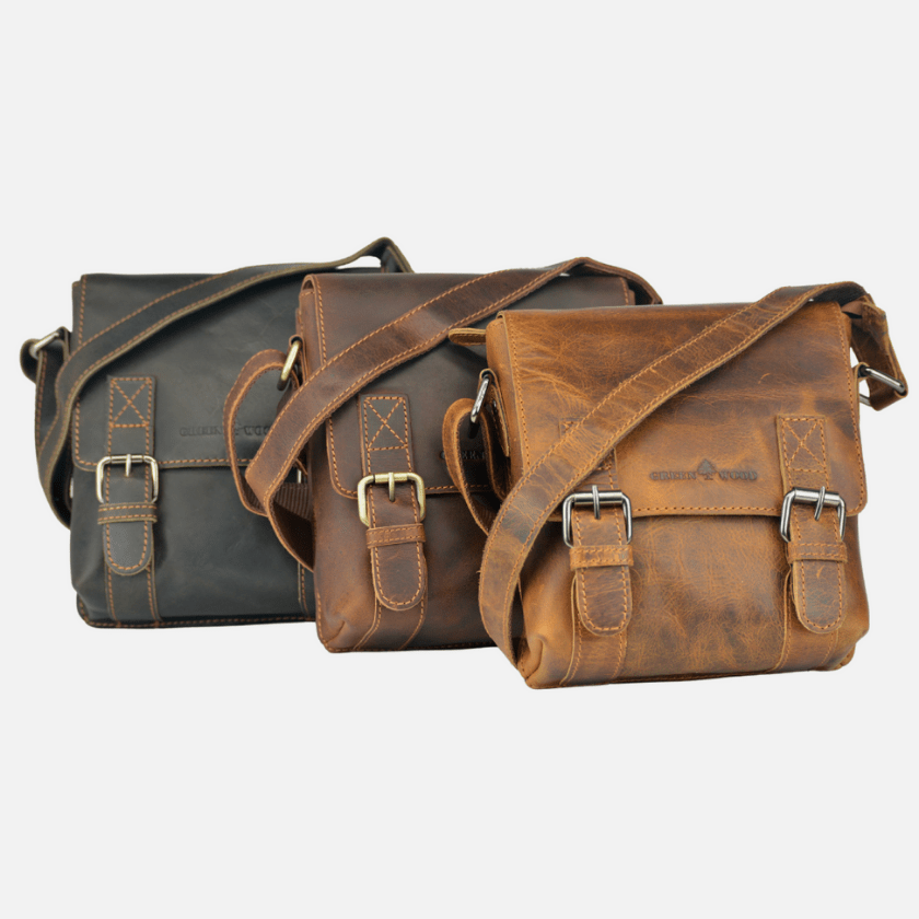 Leather Shoulder Bag Dubbo - Brown - Greenwood Leather