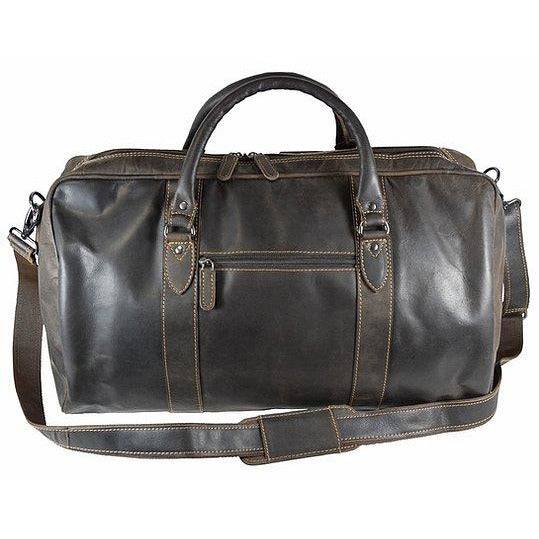 Leather Weekend Travel Bag Victoria - Brown - Greenwood Leather