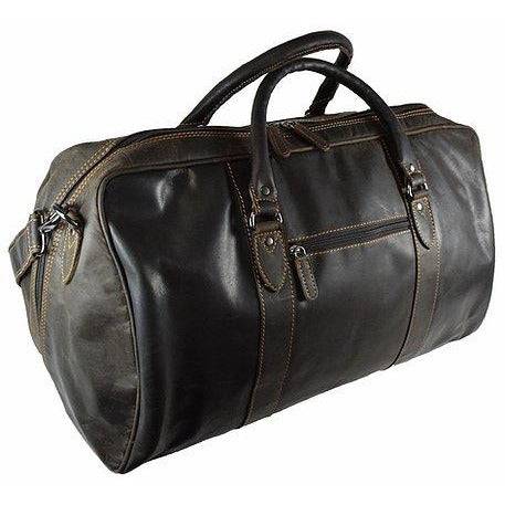 Leather Weekend Travel Bag Victoria - Brown - Greenwood Leather