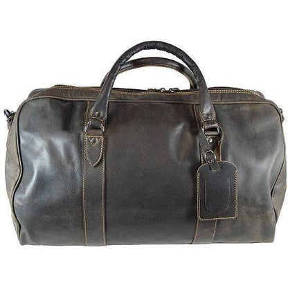 Leather Weekend Travel Bag Victoria - Brown - Greenwood Leather