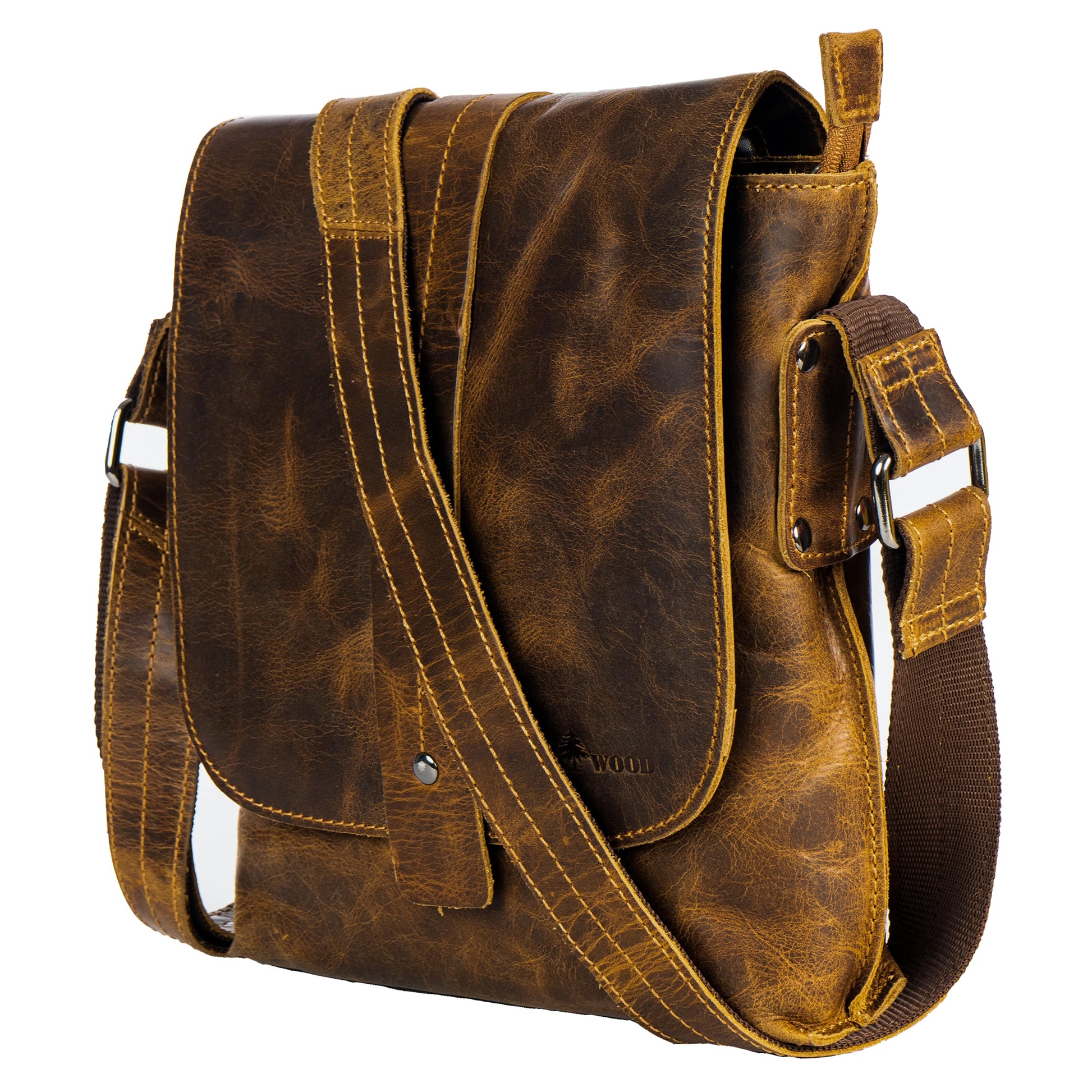 Mini Messenger Bag Henrik - Unisex - Camel - Greenwood Leather