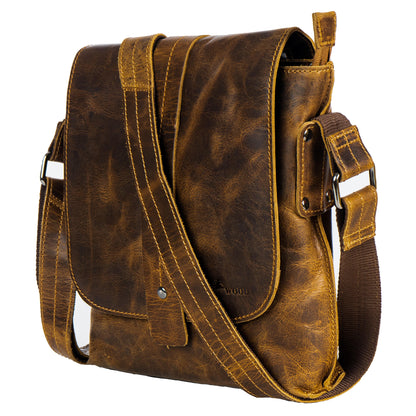 Mini Messenger Bag Henrik - Unisex - Camel - Greenwood Leather